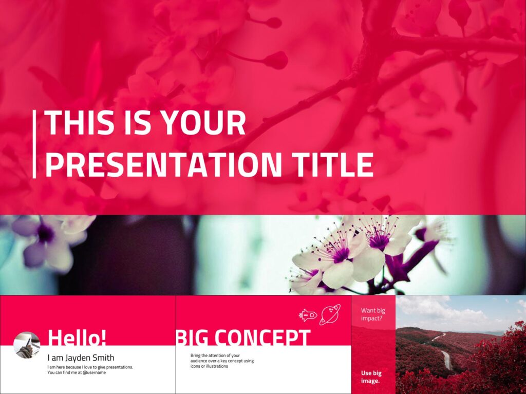 Présentation Google Slides gratuits pour marque sur ton rouge